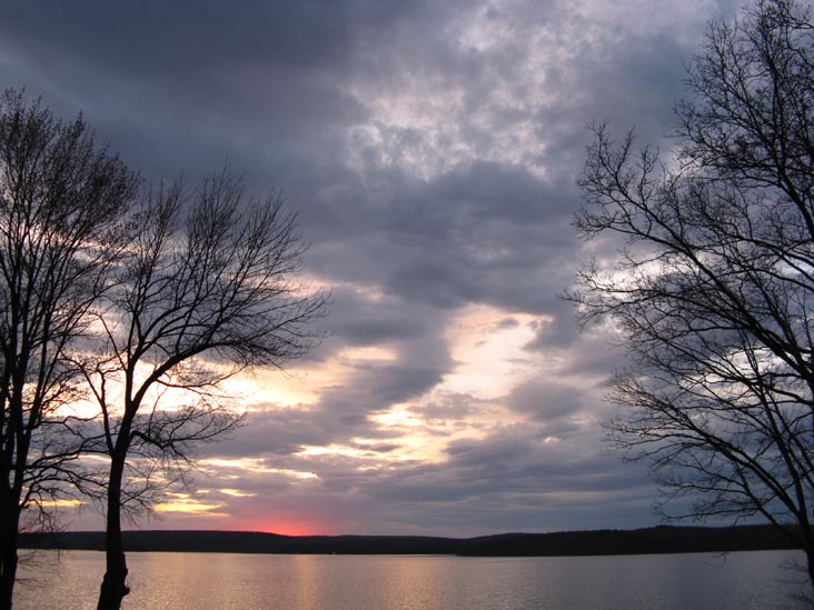 Sunset Over Lake Wallenpaupack From Ehrhardt's Waterfront Resort, 205 Route 507, Hawley, Pennsylvania, April 18, 2009, 7:43 p.m.