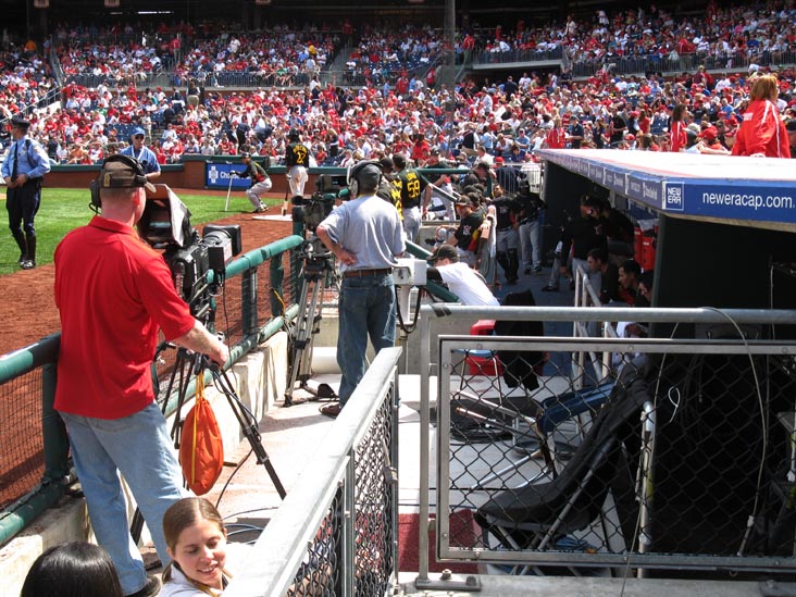 Visitors Dugout, Philadelphia Phillies vs. Pittsburgh Pirates, View From Section 132, Citizens Bank Park, Philadelphia, Pennsylvania, April 3, 2010