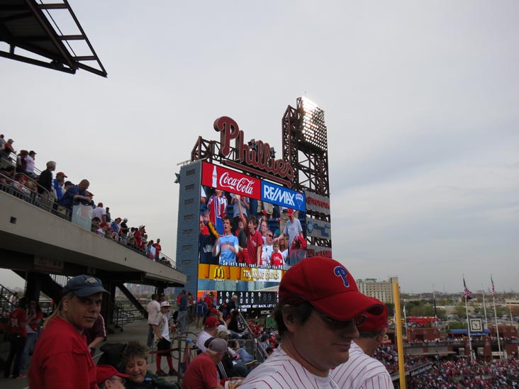 Jumbotron, Philadelphia Phillies vs. New York Mets, Citizens Bank Park, Philadelphia, Pennsylvania, April 14, 2012