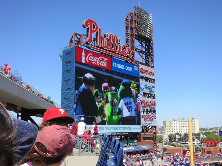 Phanatic's Birthday Celebration, Philadelphia Phillies vs. Chicago Cubs, Citizens Bank Park, Philadelphia, Pennsylvania, April 29, 2012
