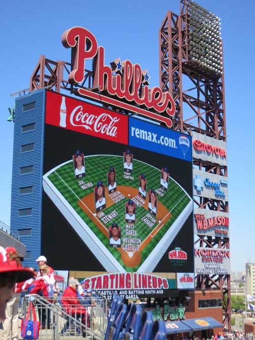 Jumbotron, Philadelphia Phillies vs. Chicago Cubs, Citizens Bank Park, Philadelphia, Pennsylvania, April 29, 2012