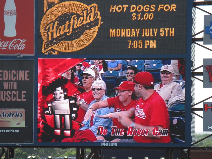 Do The Robot Cam, Jumbotron, Philadelphia Phillies vs. Atlanta Braves, View From Section 313, Citizens Bank Park, Philadelphia, Pennsylvania, May 8, 2010