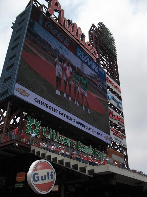 Scoreboard, Philadelphia Phillies vs. Chicago Cubs, View From Section 140, Citizens Bank Park, Philadelphia, Pennsylvania, June 12, 2011