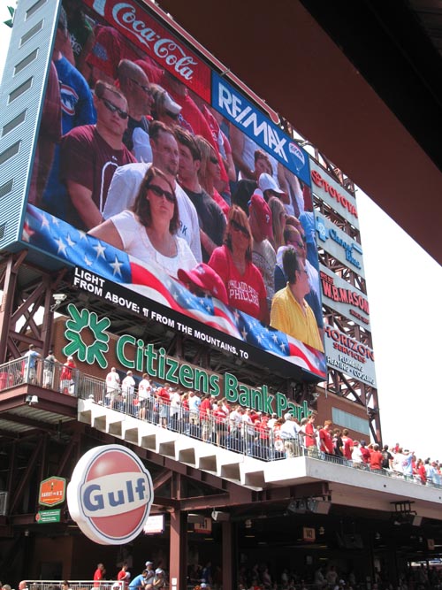 Scoreboard, Philadelphia Phillies vs. Chicago Cubs, View From Section 140, Citizens Bank Park, Philadelphia, Pennsylvania, June 12, 2011