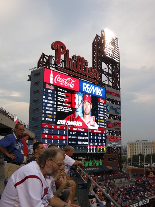 Jumbotron, Philadelphia Phillies vs. Arizona Diamondbacks (Section 331), Citizens Bank Park, Philadelphia, Pennsylvania, August 3, 2012