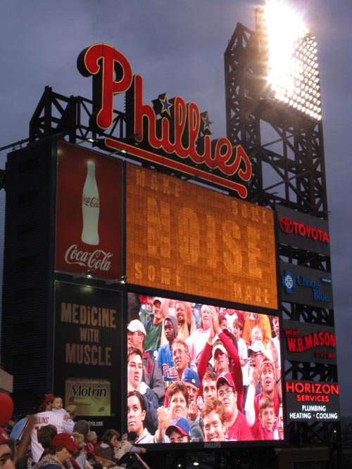 Scoreboard Jumbotron, Philadelphia Phillies vs. New York Mets, View From Section 331, Citizens Bank Park, Philadelphia, Pennsylvania, September 12, 2009
