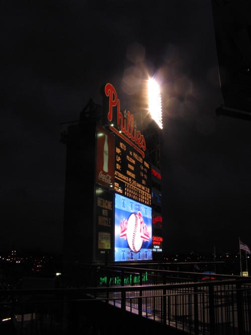 Scoreboard, Philadelphia Phillies vs. New York Mets, View From Terrace Level, Citizens Bank Park, Philadelphia, Pennsylvania, September 12, 2009