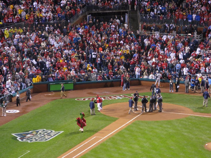 Phillie Phanatic, Pregame, View From Section 302, Philadelphia Phillies vs. New York Yankees, World Series Game 3, Citizens Bank Park, Philadelphia, Pennsylvania, October 31, 2009