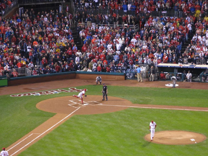 Pregame Warmup, View From Section 302, Philadelphia Phillies vs. New York Yankees, World Series Game 3, Citizens Bank Park, Philadelphia, Pennsylvania, October 31, 2009