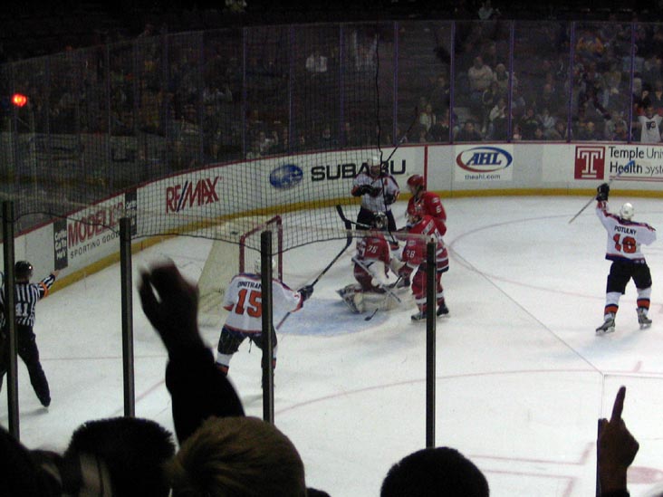 Goal, Philadelphia Phantoms vs. Albany River Rats, Wachovia Spectrum, Wachovia Complex, 3601 South Broad Street, South Philadelphia, November 24, 2006