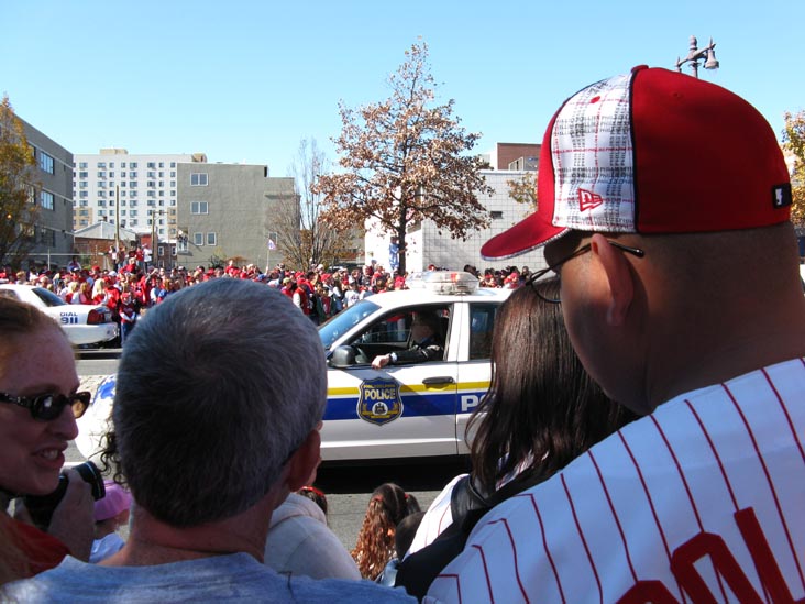 Police Car, Broad Street Near Bainbridge Street, 2008 Phillies World Series Parade, South Philadelphia, Philadelphia, Pennsylvania, October 31, 2008, 12:50 p.m.