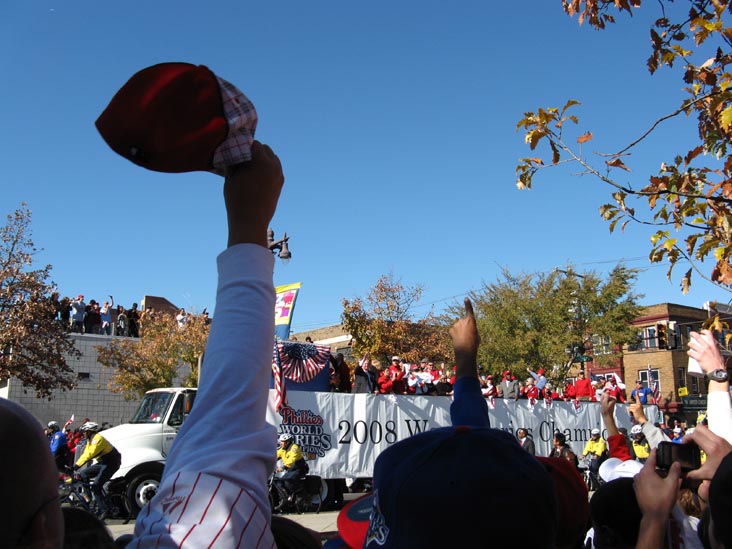 Charlie Manuel Float, Broad Street Near Bainbridge Street, 2008 Phillies World Series Parade, South Philadelphia, Philadelphia, Pennsylvania, October 31, 2008, 1:02 p.m.