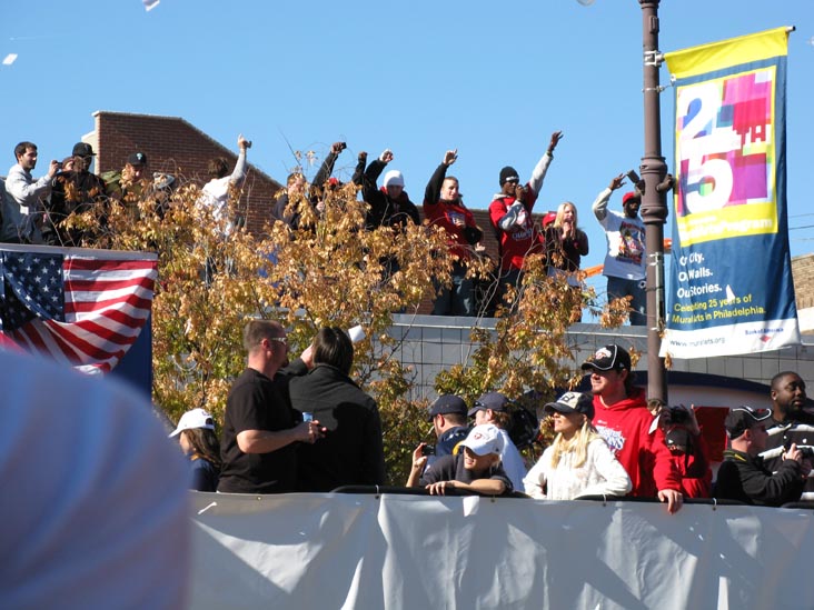 Cole Hamels Float, Broad Street Near Bainbridge Street, 2008 Phillies World Series Parade, South Philadelphia, Philadelphia, Pennsylvania, October 31, 2008, 1:04 p.m.