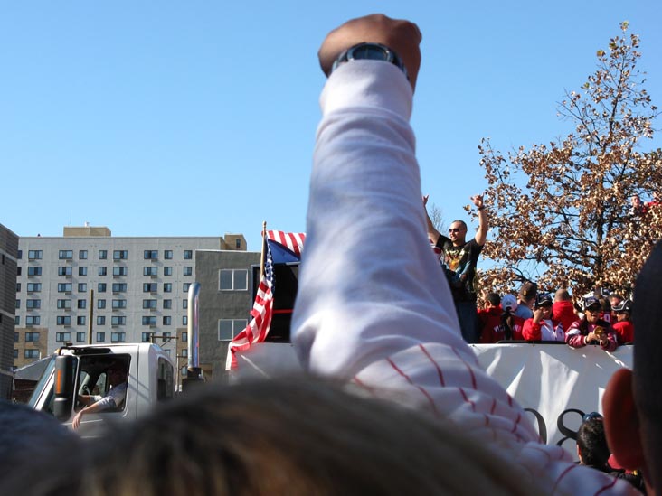 Shane Victorino Float, Broad Street Near Bainbridge Street, 2008 Phillies World Series Parade, South Philadelphia, Philadelphia, Pennsylvania, October 31, 2008, 1:05 p.m.