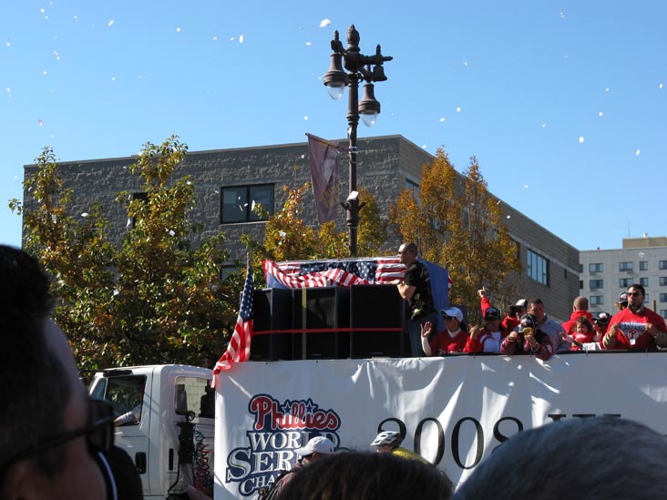 Shane Victorino Float, Broad Street Near Bainbridge Street, 2008 Phillies World Series Parade, South Philadelphia, Philadelphia, Pennsylvania, October 31, 2008, 1:05 p.m.