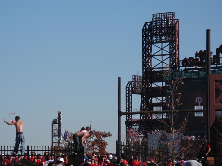 Broad Street Outside Citizens Bank Park, 2008 Phillies World Series Parade Rally, South Philadelphia, Philadelphia, Pennsylvania, October 31, 2008, 3:01 p.m.