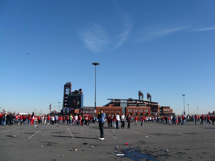 Outside Citizens Bank Park, 2008 Phillies World Series Parade Rally, South Philadelphia, Philadelphia, Pennsylvania, October 31, 2008, 3:07 p.m.