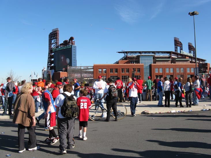 Outside Citizens Bank Park, 2008 Phillies World Series Parade Rally, South Philadelphia, Philadelphia, Pennsylvania, October 31, 2008, 3:09 p.m.