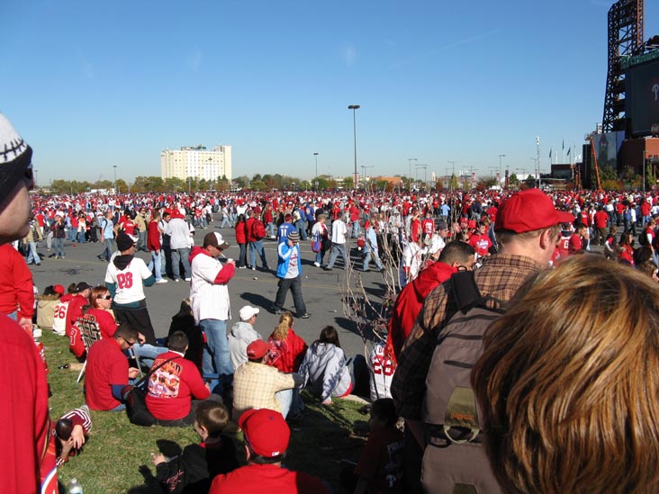 Outside Citizens Bank Park, 2008 Phillies World Series Parade Rally, South Philadelphia, Philadelphia, Pennsylvania, October 31, 2008, 3:13 p.m.