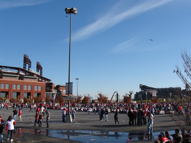 Outside Citizens Bank Park, 2008 Phillies World Series Parade Rally, South Philadelphia, Philadelphia, Pennsylvania, October 31, 2008, 3:29 p.m.