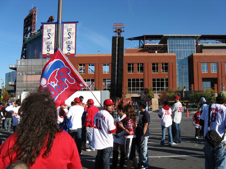 Outside Citizens Bank Park, 2008 Phillies World Series Parade Rally, South Philadelphia, Philadelphia, Pennsylvania, October 31, 2008, 3:45 p.m.