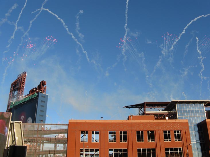 Rally Fireworks From Outside Citizens Bank Park, 2008 Phillies World Series Parade Rally, South Philadelphia, Philadelphia, Pennsylvania, October 31, 2008, 4:49 p.m.