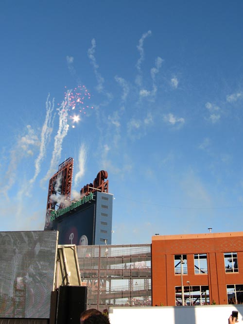 Rally Fireworks From Outside Citizens Bank Park, 2008 Phillies World Series Parade Rally, South Philadelphia, Philadelphia, Pennsylvania, October 31, 2008, 4:49 p.m.