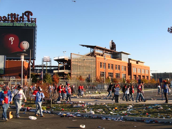 Outside Citizens Bank Park Following 2008 Phillies World Series Parade Rally, South Philadelphia, Philadelphia, Pennsylvania, October 31, 2008, 5:03 p.m.