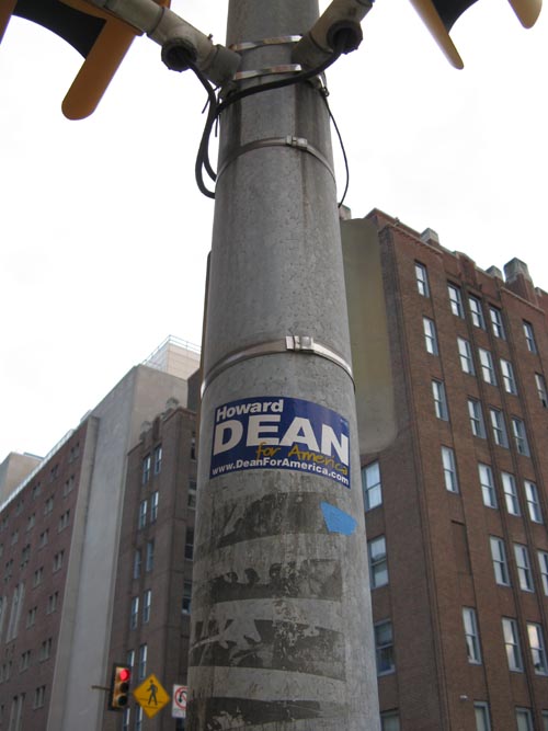 Dean For America Bumper Sticker, Lightpost, Spruce Street, University City, Philadelphia, Pennsylvania
