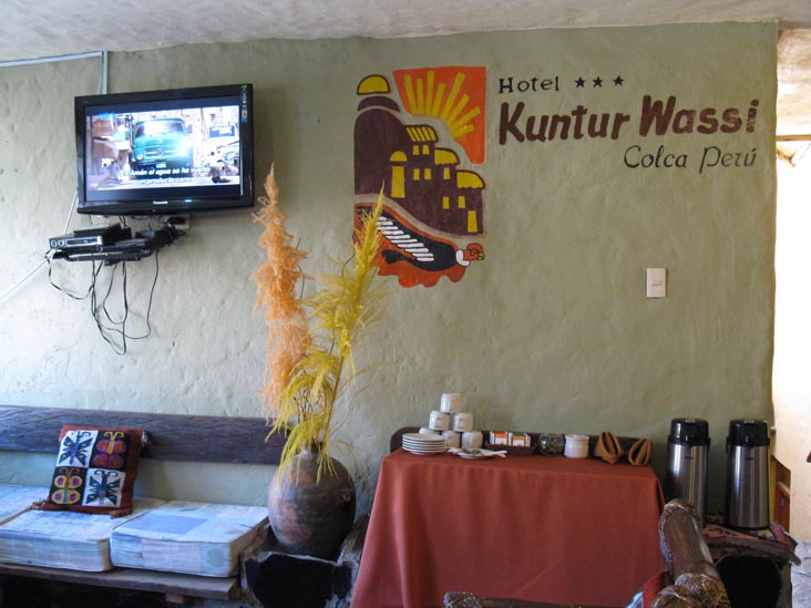 Reception, Kuntur Wassi, Calle Cruz Blanca, Cabanaconde, Colca Valley/Valle del Colca, Arequipa Region, Peru