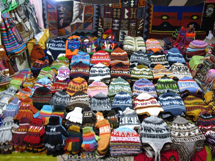 Chullos and Gloves, Mercado Artesanal/Handicrafts Market, Aguas Calientes/Machupicchu Pueblo, Cusco Region, Peru