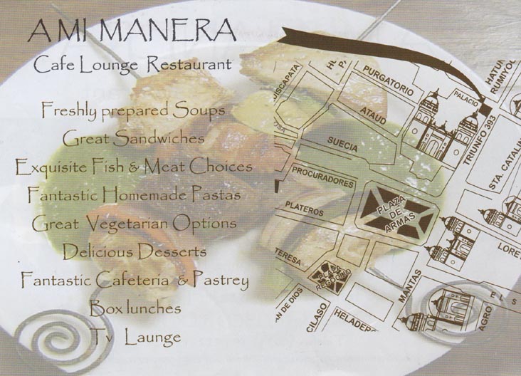 Business Card, A Mi Manera, Calle Triunfo, 393, Cusco, Peru