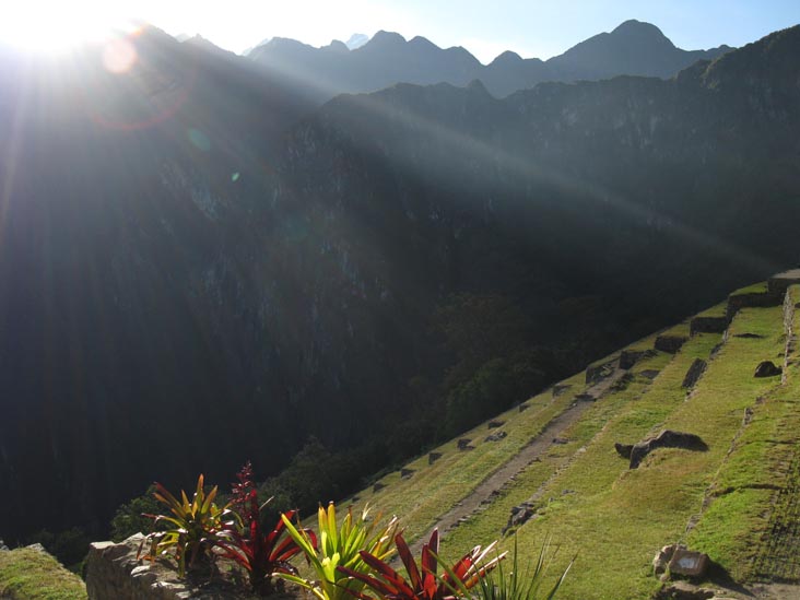 Sunrise Over Machu Picchu From Agricultural Terraces, Machu Picchu, Peru