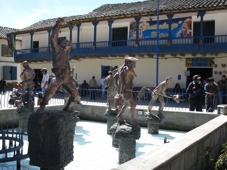 Fiesta Virgen del Carmen Fountain, Plaza de Armas, Paucartambo, Peru, July 15, 2010