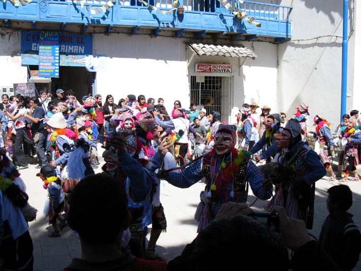 Maqtas Entering Paucartambo, Fiesta Virgen del Carmen, Plaza de Armas, Paucartambo, Peru, July 15, 2010