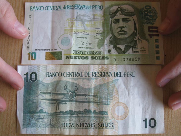 10 Soles Bill (Front and Back), Peru