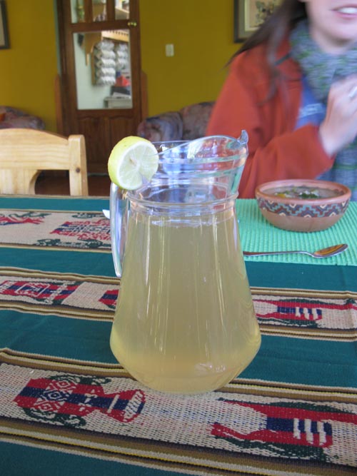 Lemonade, Lunch, El Huerto Paraíso Sacred Valley Lodge, Chichubamba, Urubamba, Cusco Region, Peru