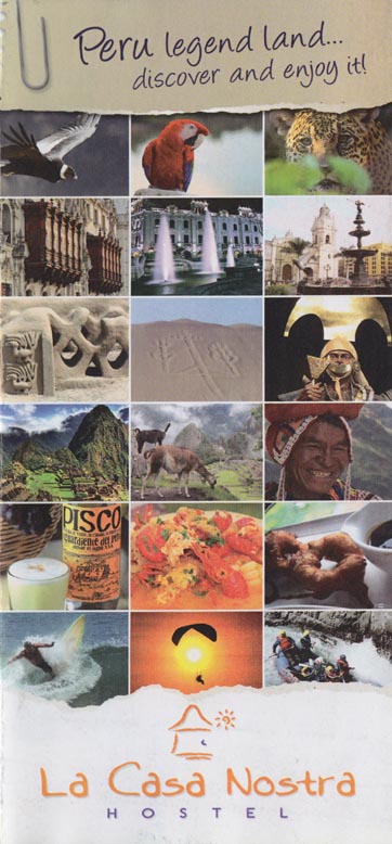 Brochure, La Casa Nostra, Grimaldo del Solar, 265, Miraflores, Lima, Peru
