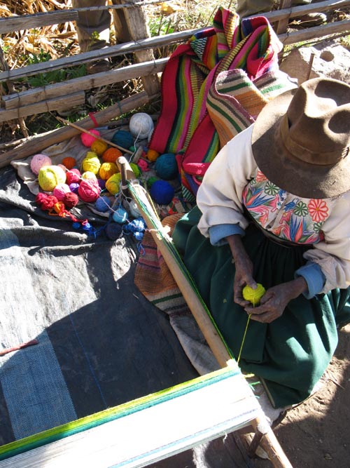 Weaving Demonstration, Amantaní Island, Lake Titicaca/Lago Titicaca, Peru