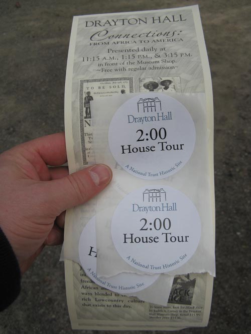 House Tour Stickers, Drayton Hall, Charleston, South Carolina