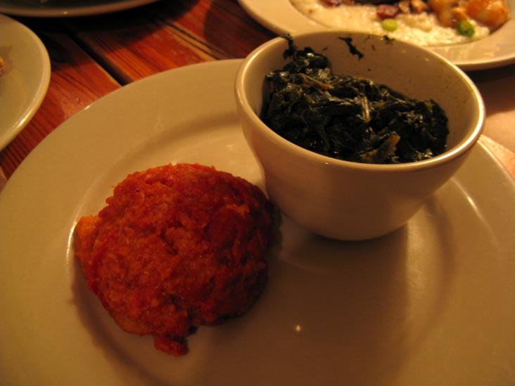Tomato Pudding and Collard Greens, Hominy Grill, 207 Rutledge Avenue, Charleston, South Carolina