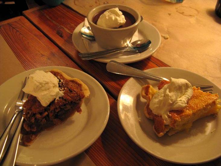 Pecan Pie, Chocolate Pudding and Buttermilk Pie, Hominy Grill, 207 Rutledge Avenue, Charleston, South Carolina