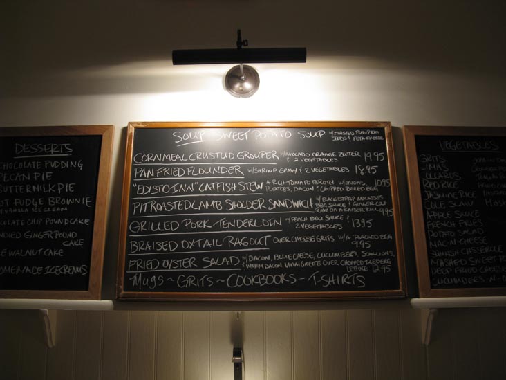 Specials, Hominy Grill, 207 Rutledge Avenue, Charleston, South Carolina