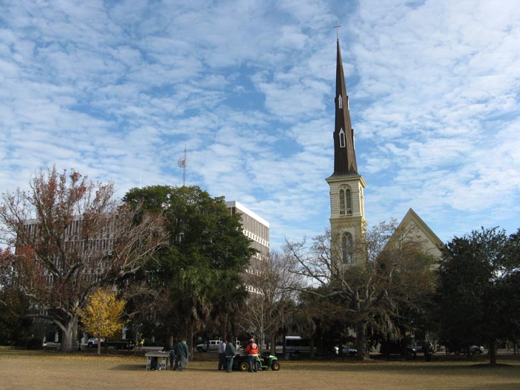 Federal Building and Citadel Square Baptist Church From Marion Square, Charleston, South Carolina