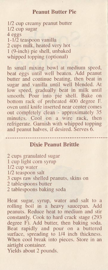 South Carolina Peanut Board South Carolina Peanut Recipes Brochure