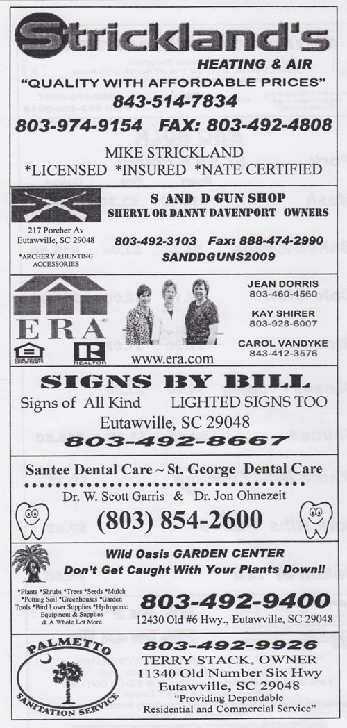 Menu, Sweatman's Bar-B-Que, 1427 Eutaw Road (Highway 453), Holly Hill, South Carolina