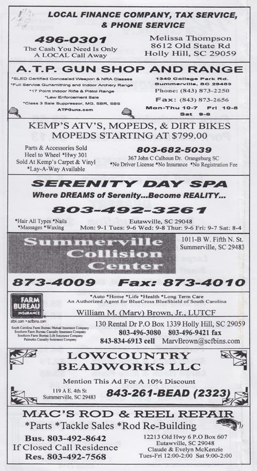 Menu, Sweatman's Bar-B-Que, 1427 Eutaw Road (Highway 453), Holly Hill, South Carolina