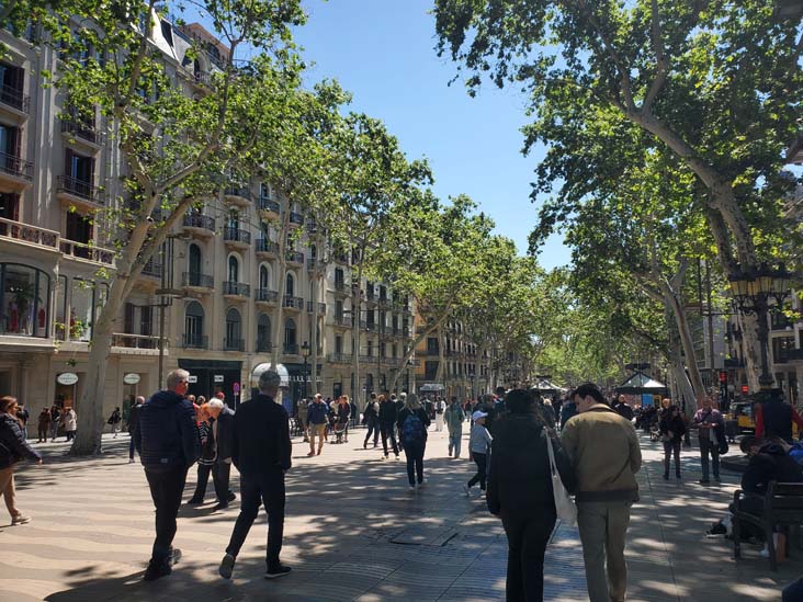 La Rambla, Barcelona, Spain, April 24, 2024