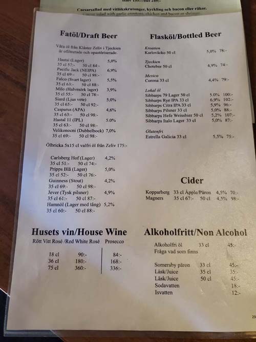 Beer Menu, Bullen, Malmö, Sweden, July 25, 2025
