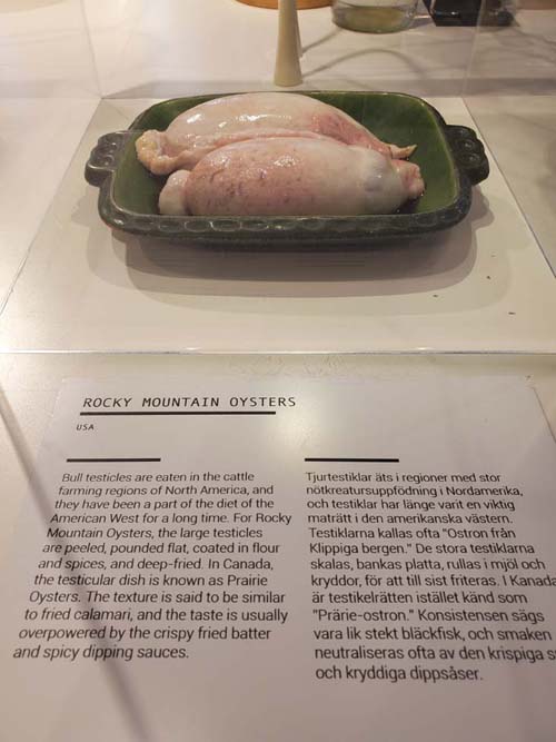 Rocky Mountain Oysters, Disgusting Food Museum, Malmö, Sweden, July 25, 2025